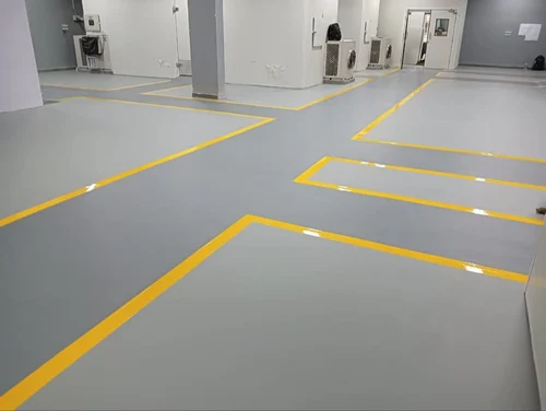 PU Flooring with yellow Marking